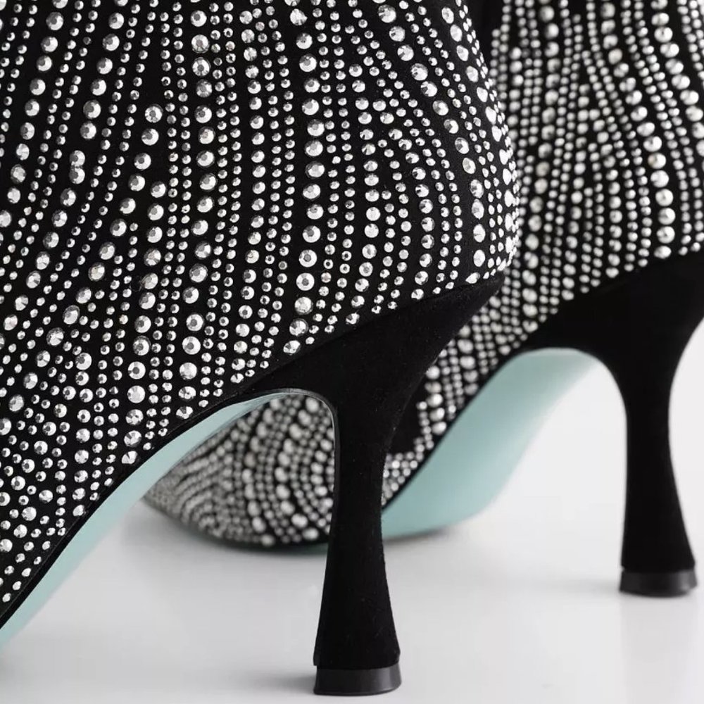 ❌SOLD❌BETSEY JOHNSTON Juelz Black Rhinestone BLING Boot 7.5 - Picture 3 of 6